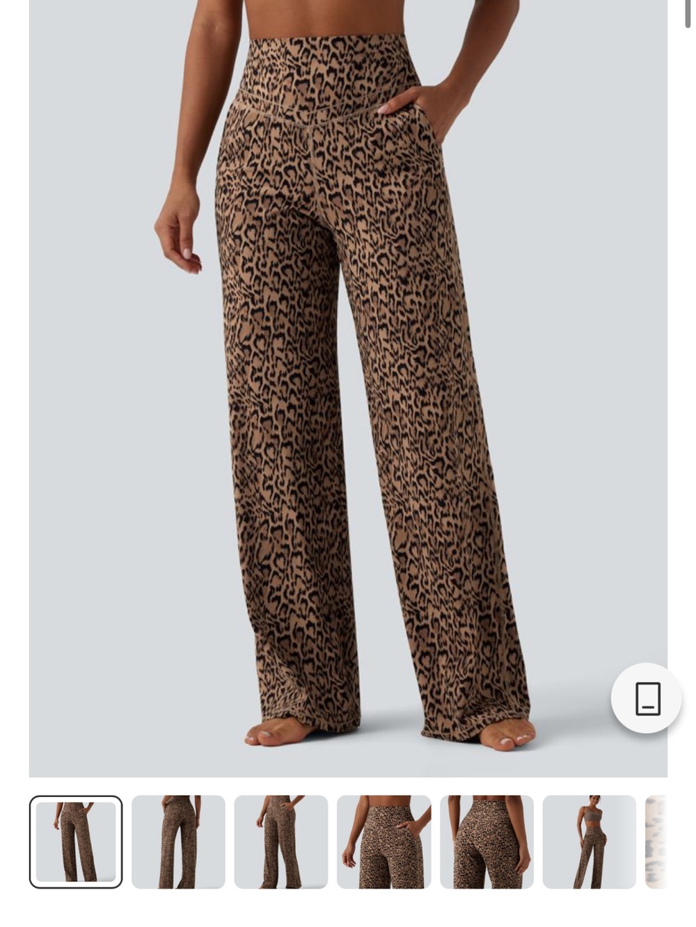 HALARA UltraSculpt Leopard High Waisted Tummy Control Straight Leg Yoga Pants